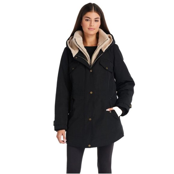 Koolaburra By Ugg Black Faux Fur Puffer Warm Winter Jacket Women’s Size Medium - Picture 1 of 8